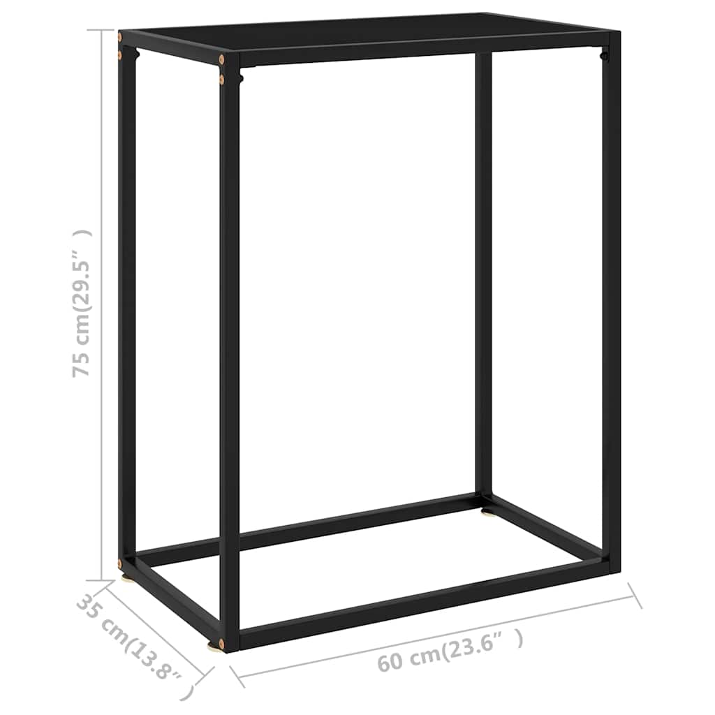 fekete edzett üveg tálalóasztal 60 x 35 x 75 cm