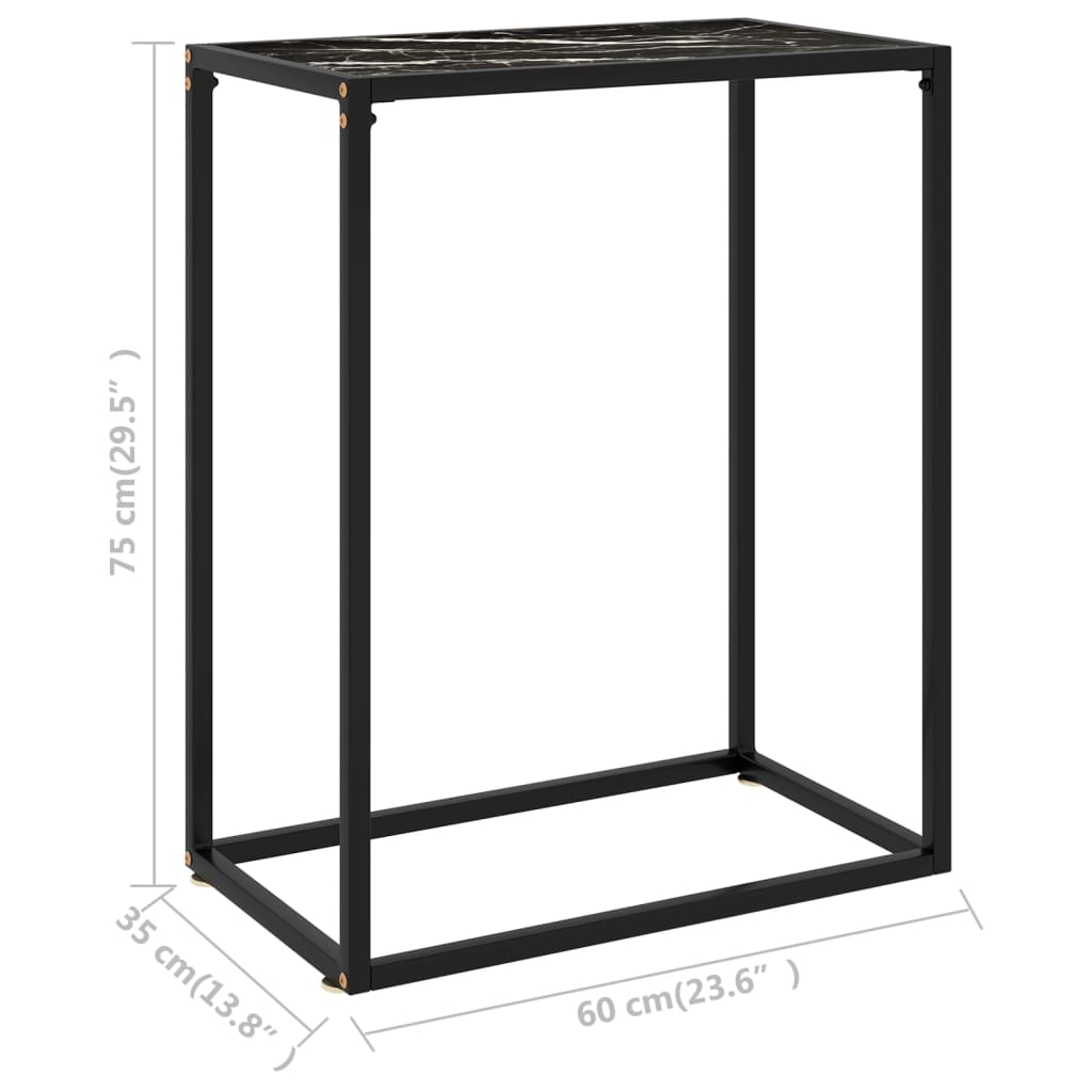 fekete edzett üveg tálalóasztal 60 x 35 x 75 cm