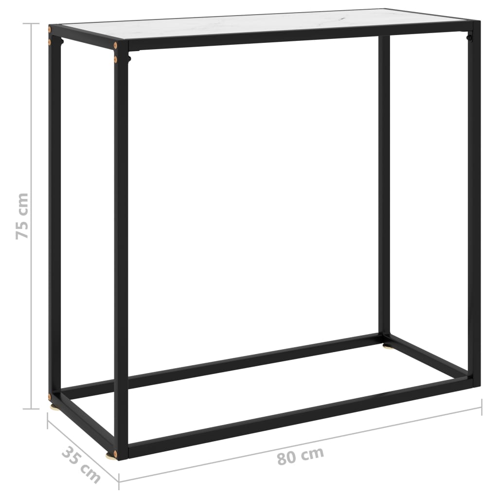fehér edzett üveg tálalóasztal 80 x 35 x 75 cm
