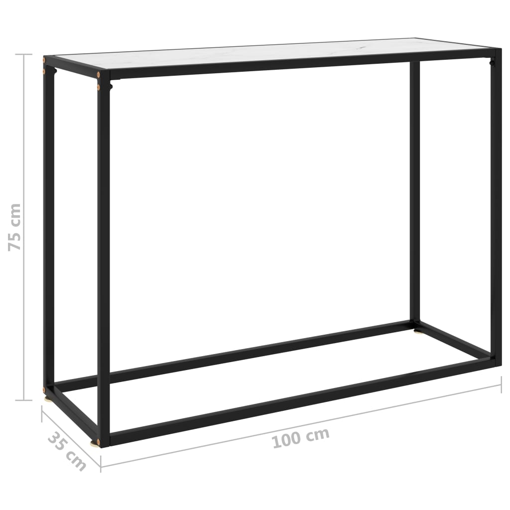 fehér edzett üveg tálalóasztal 100 x 35 x 75 cm