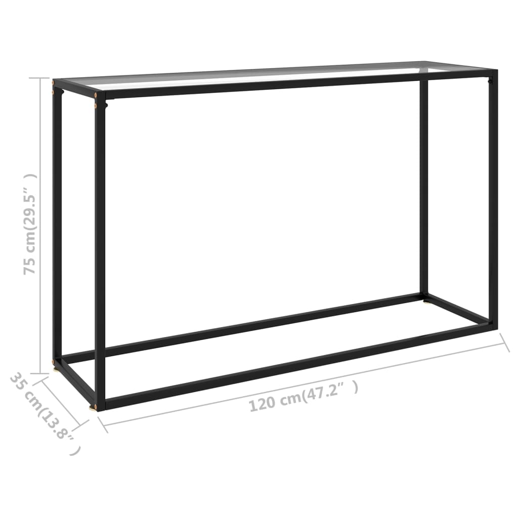 átlátszó edzett üveg tálalóasztal 120 x 35 x 75 cm