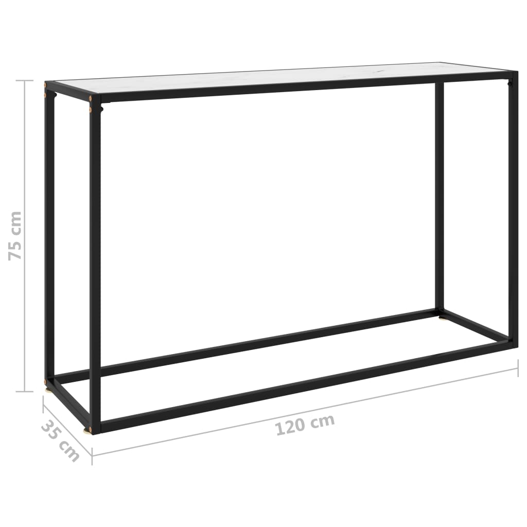 fehér edzett üveg tálalóasztal 120 x 35 x 75 cm