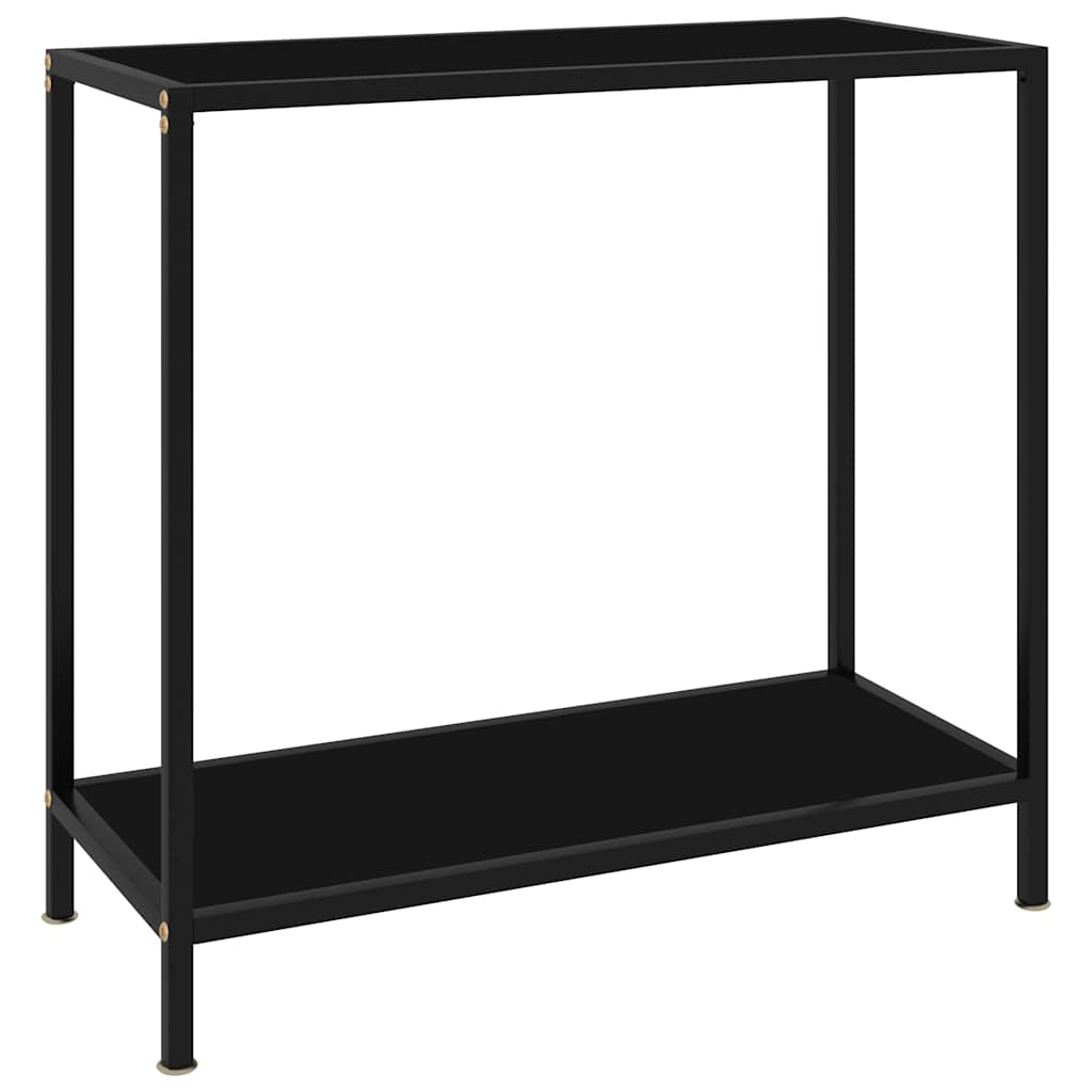 fekete edzett üveg tálalóasztal 80 x 35 x 75 cm
