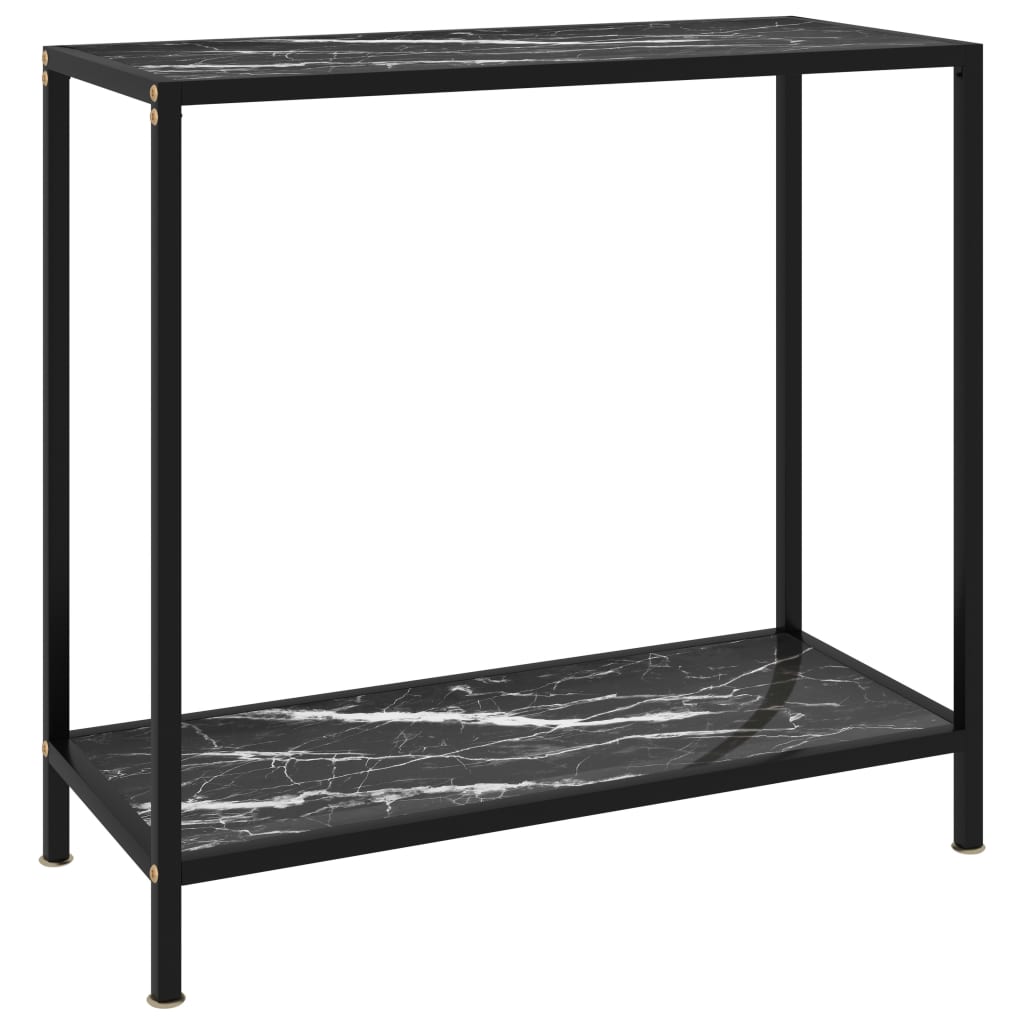 fekete edzett üveg tálalóasztal 80 x 35 x 75 cm