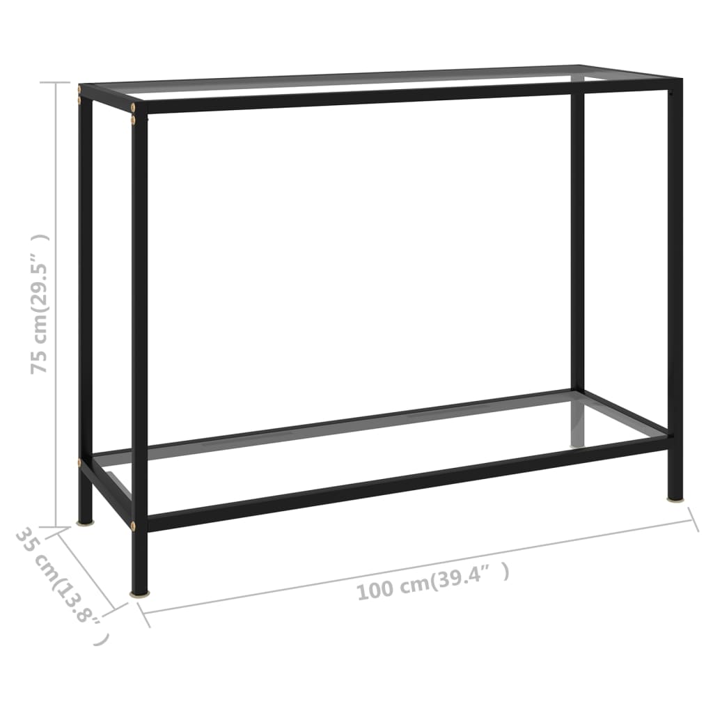 átlátszó edzett üveg tálalóasztal 100 x 35 x 75 cm