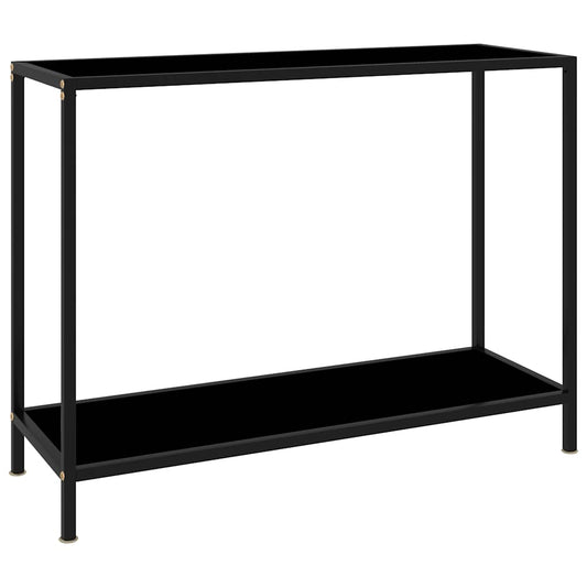 fekete edzett üveg tálalóasztal 100 x 35 x 75 cm