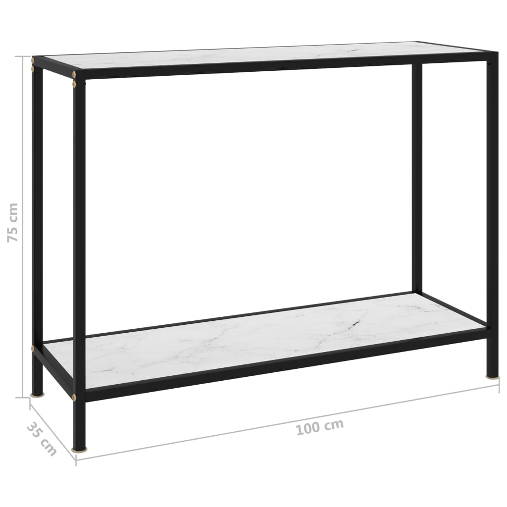 fehér edzett üveg tálalóasztal 100 x 35 x 75 cm
