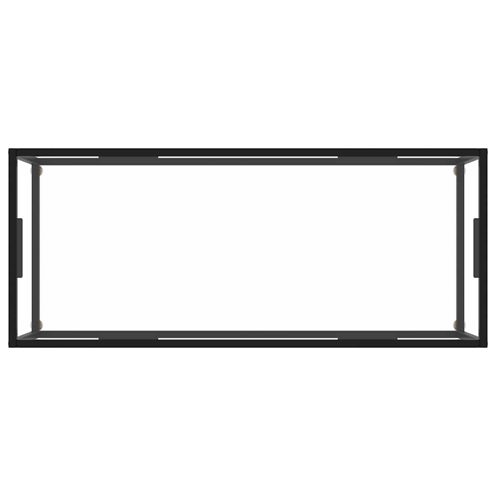 fekete dohányzóasztal edzett üveggel 120 x 60 x 35 cm