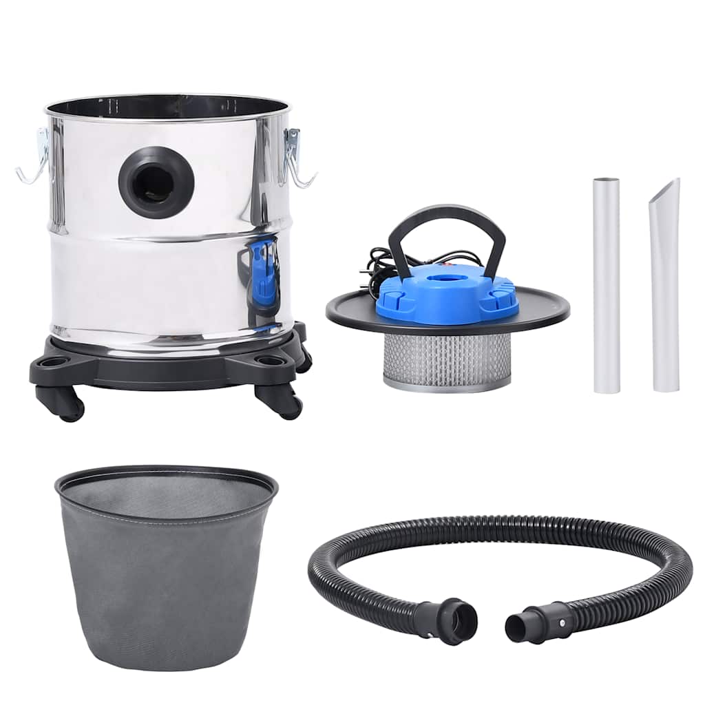 rozsdamentes acél HEPA-szűrős hamuporszívó 1200 W 20 L
