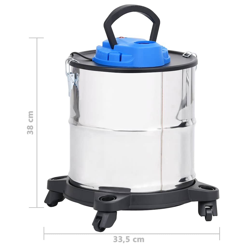 rozsdamentes acél HEPA-szűrős hamuporszívó 1200 W 20 L