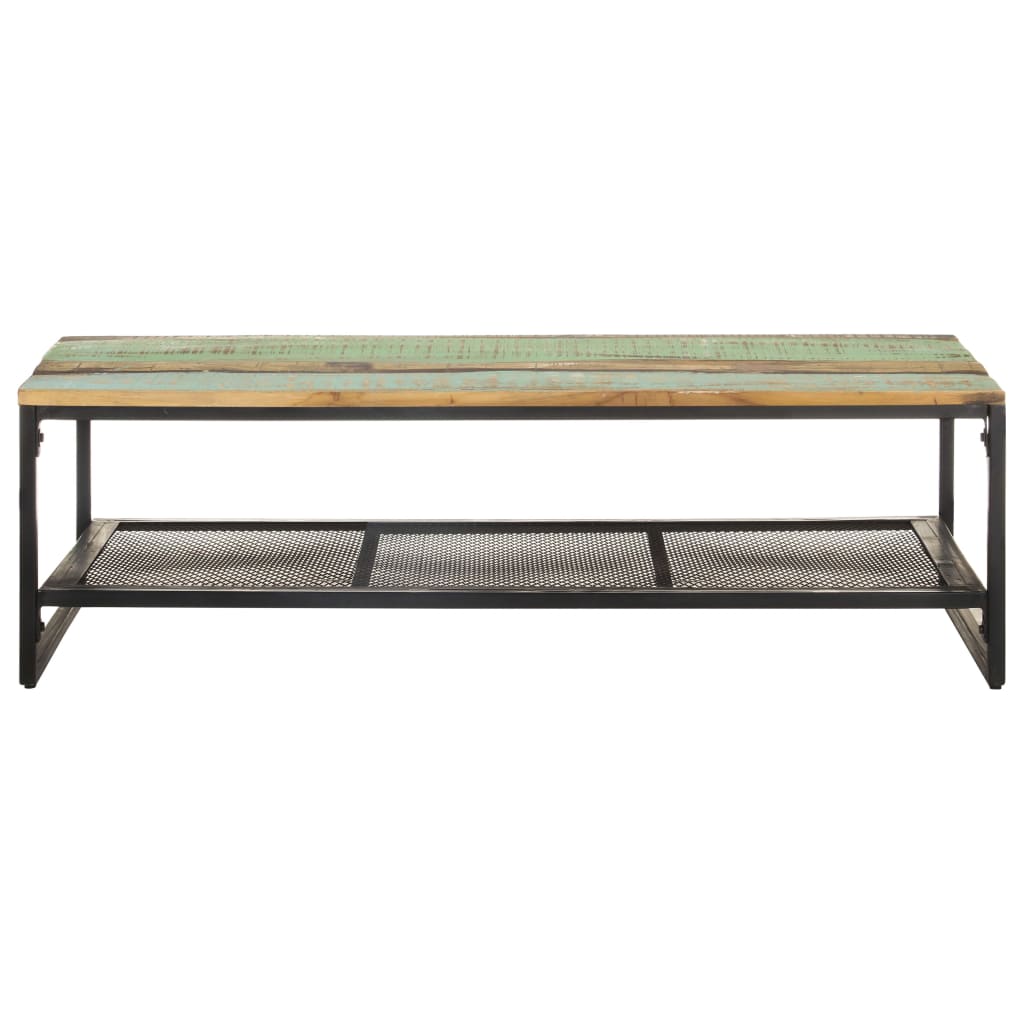 tömör újrahasznosított fa dohányzóasztal 110 x 60 x 35 cm
