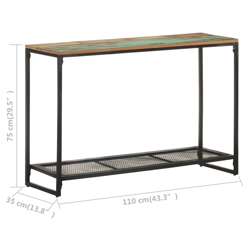 tömör újrahasznosított fa tálalóasztal 110 x 35 x 75 cm