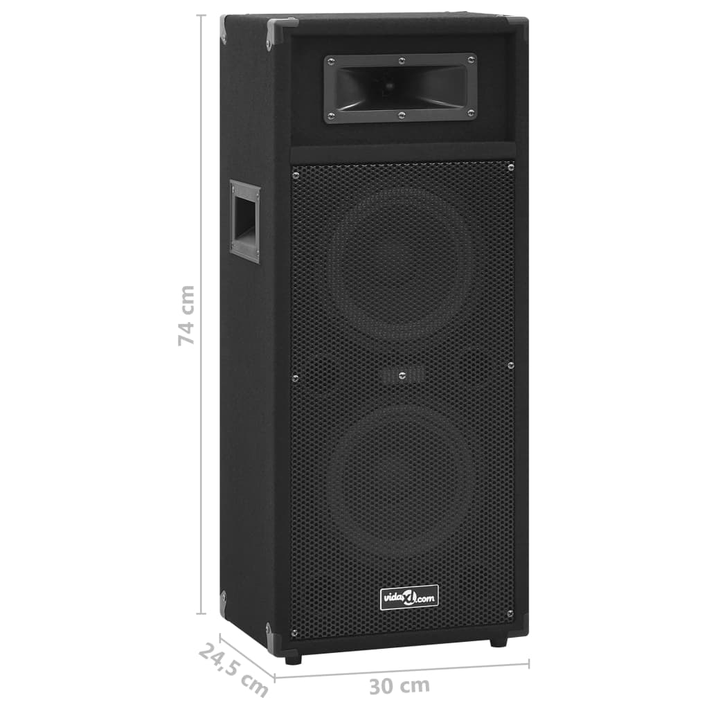 2 db professzionális fekete passzív hifi színpadi hangfal 1000W