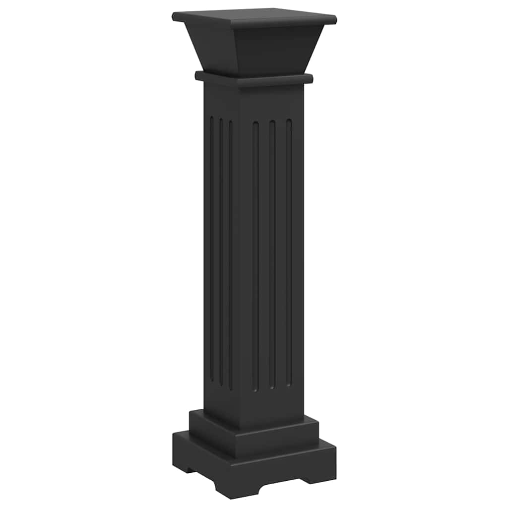 klasszikus fekete MDF szögletes oszlop virágállvány 17x17x66cm