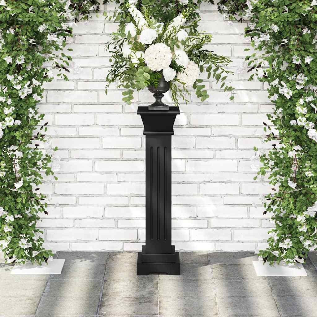 klasszikus fekete MDF szögletes oszlop virágállvány 17x17x66cm