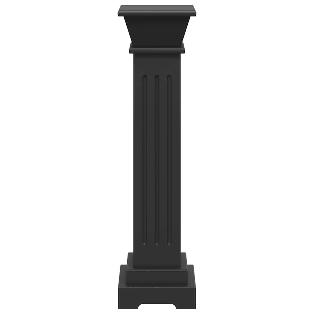 klasszikus fekete MDF szögletes oszlop virágállvány 17x17x66cm