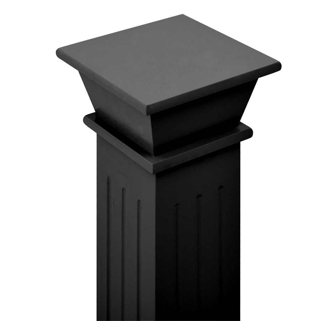 klasszikus fekete MDF szögletes oszlop virágállvány 17x17x66cm