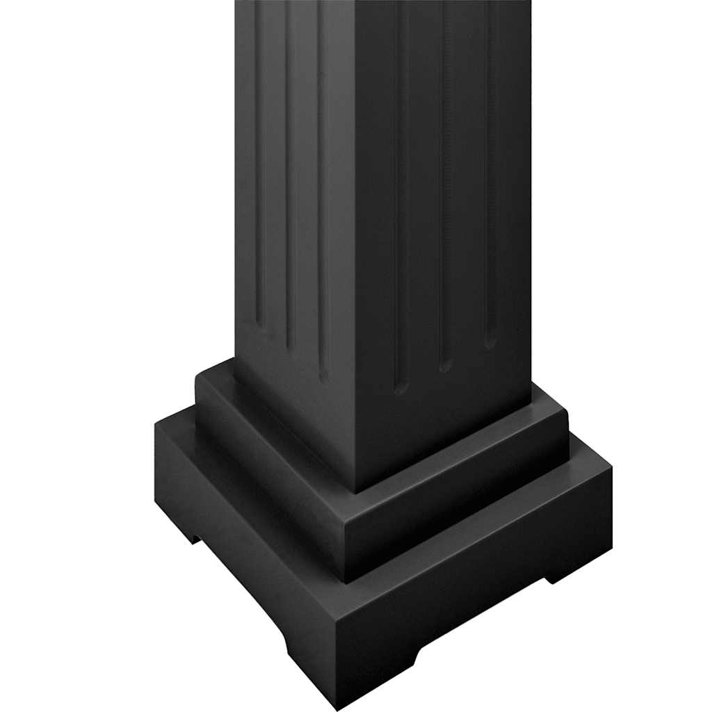 klasszikus fekete MDF szögletes oszlop virágállvány 17x17x66cm