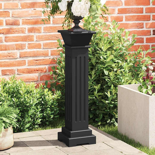 klasszikus fekete MDF szögletes oszlop virágállvány 17x17x66cm