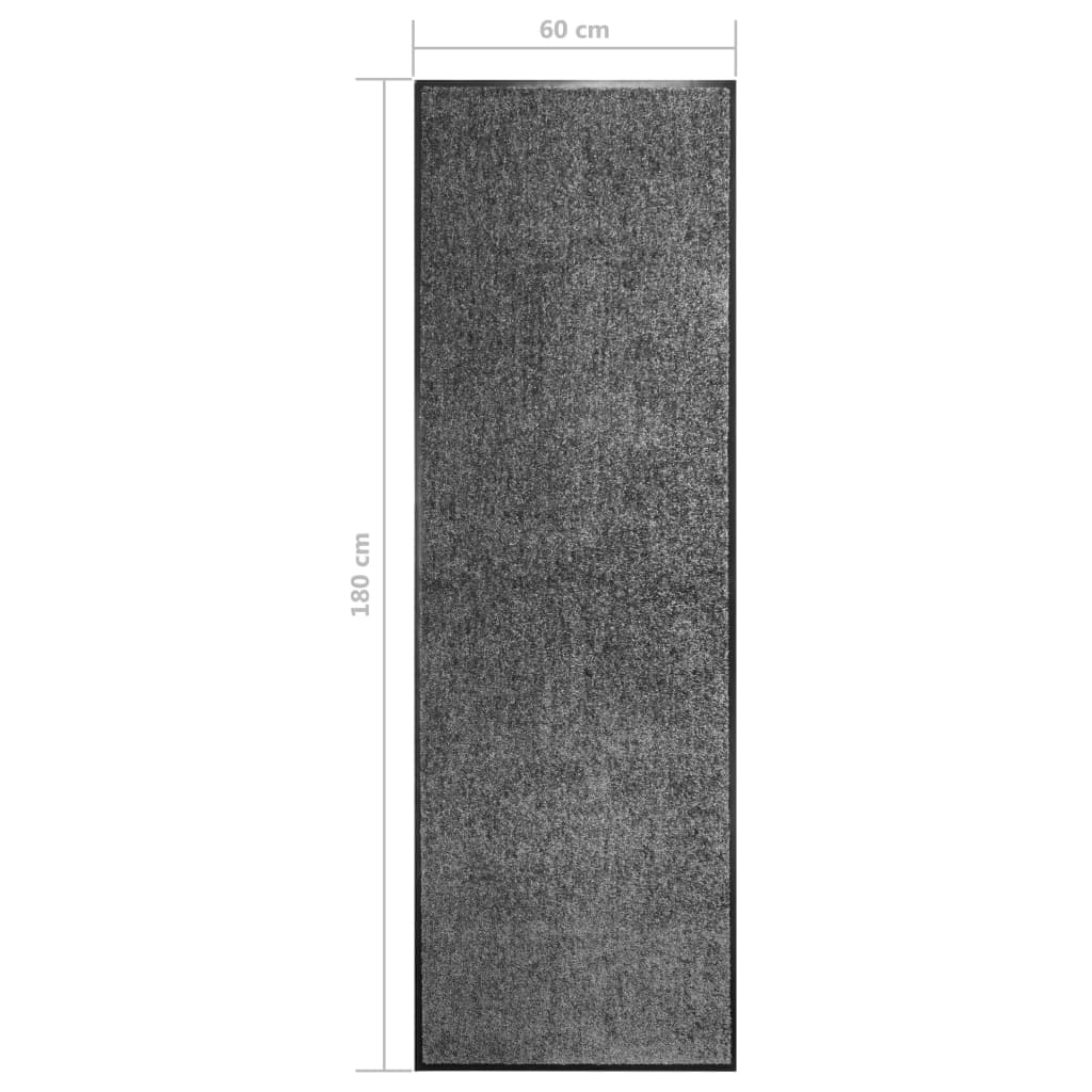 antracitszürke kimosható lábtörlő 60 x 180 cm