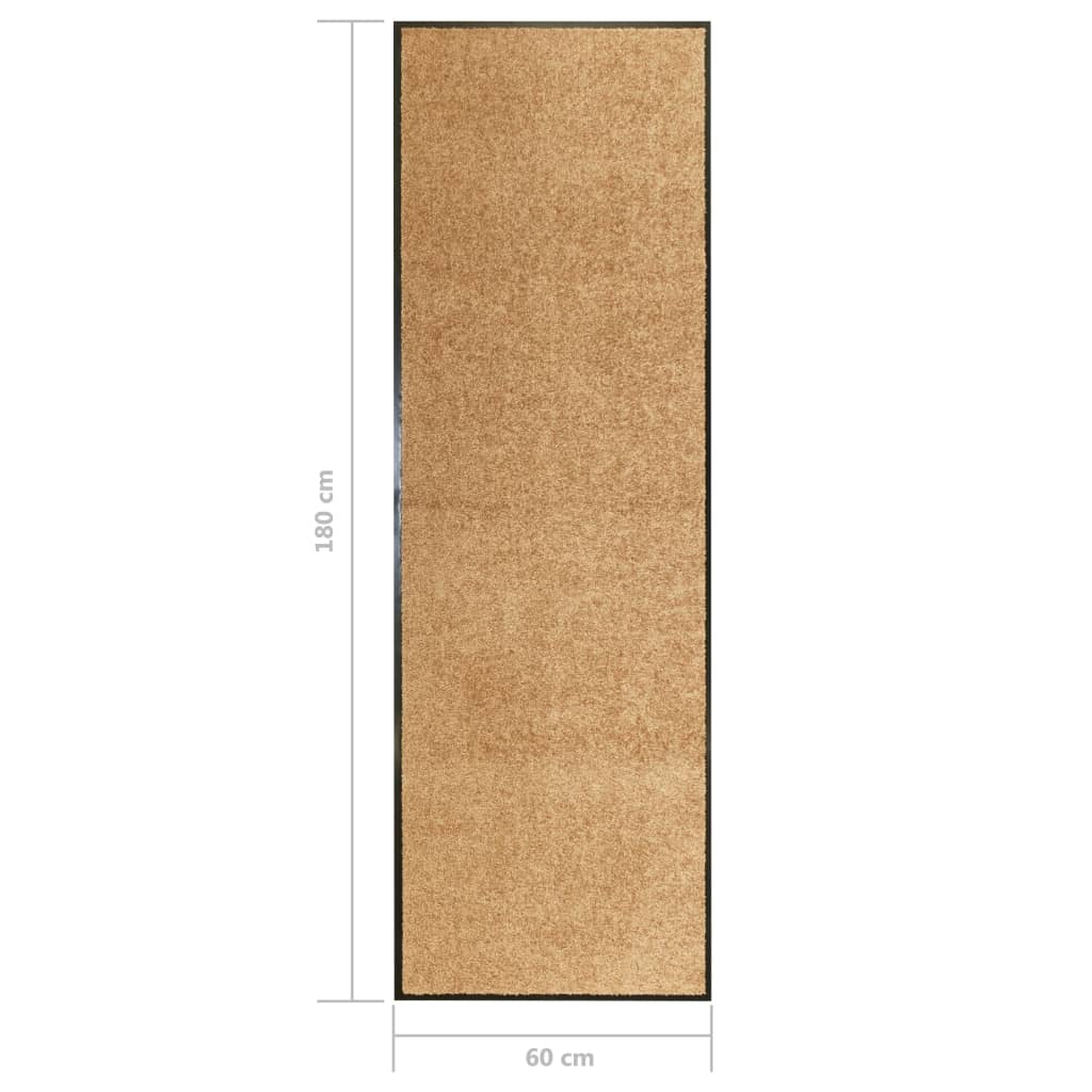 krémszínű kimosható lábtörlő 60 x 180 cm