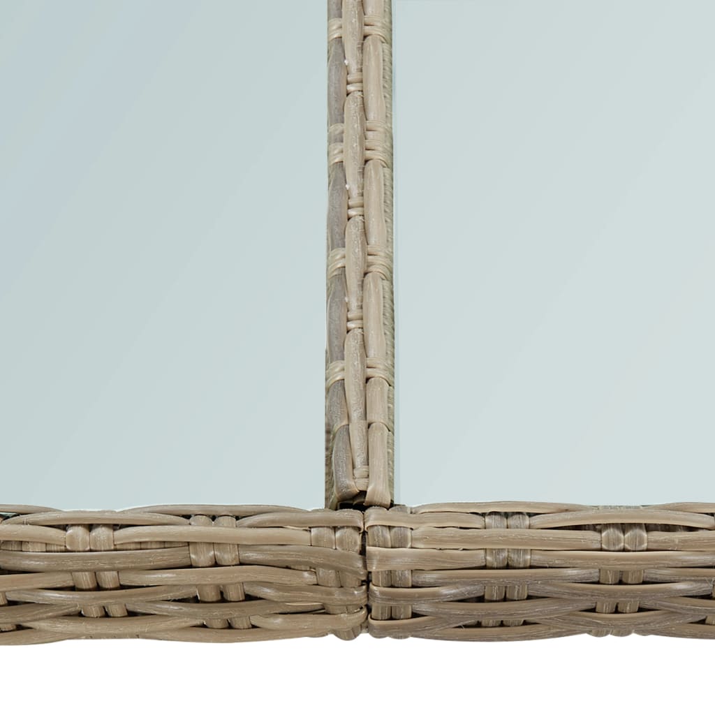 barna üveg és polyrattan kerti étkezőasztal 200 x 100 x 74 cm