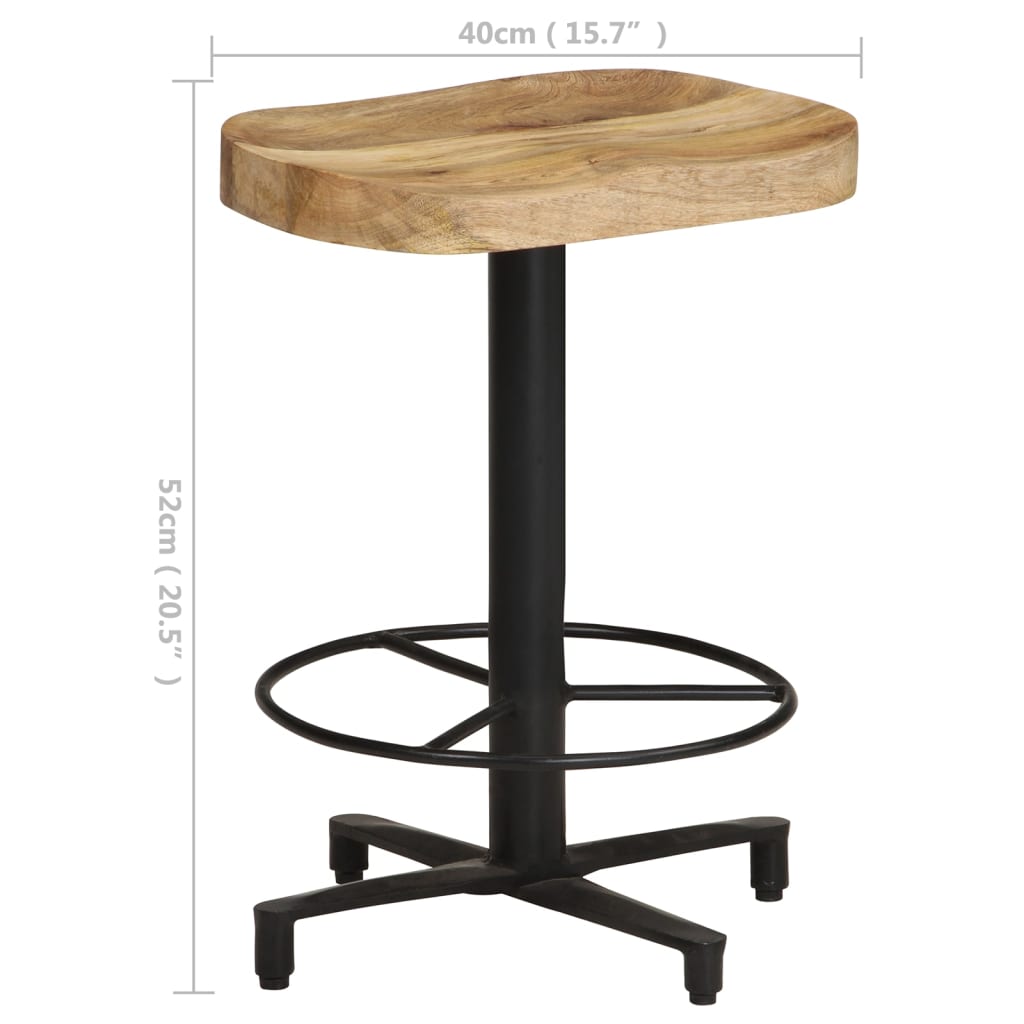 2 db tömör mangófa bárszék 52 cm