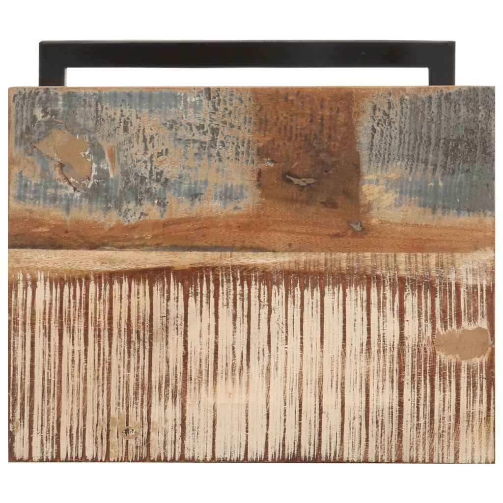 2 db tömör újrahasznosított fa kisasztal 31,5 x 24,5 x 64,5 cm