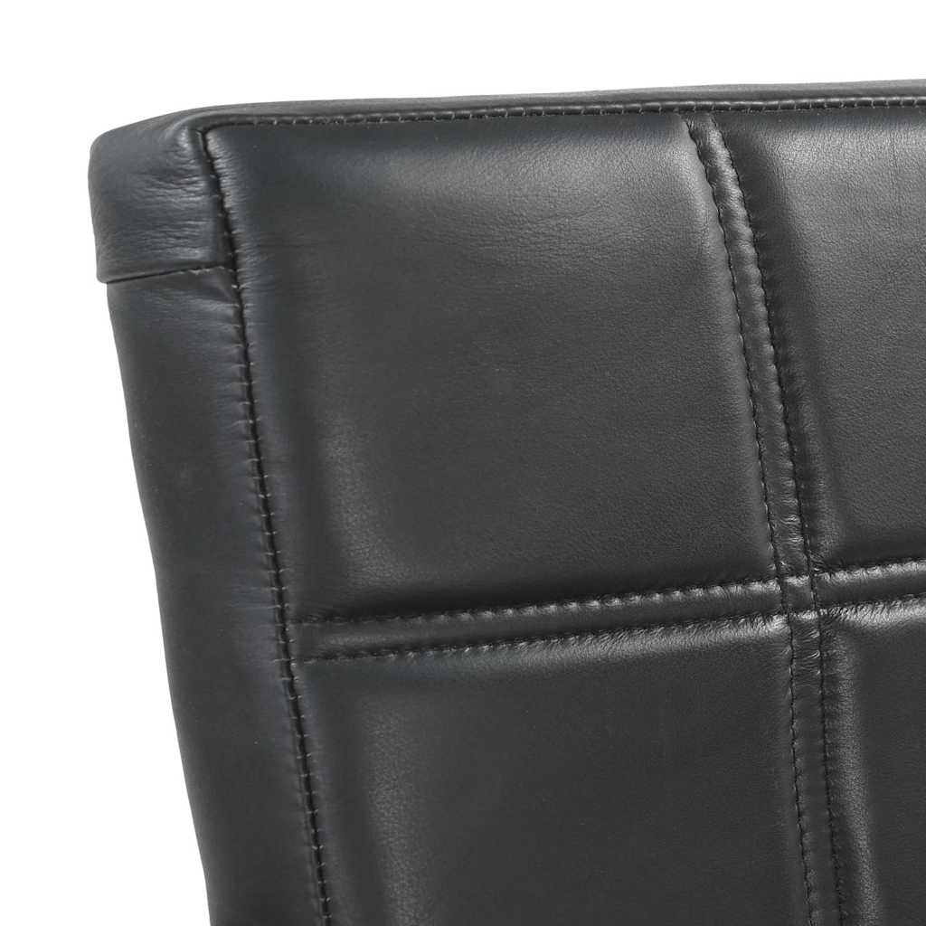 2 db fekete valódi bőr szánkótalpas étkezőszék
