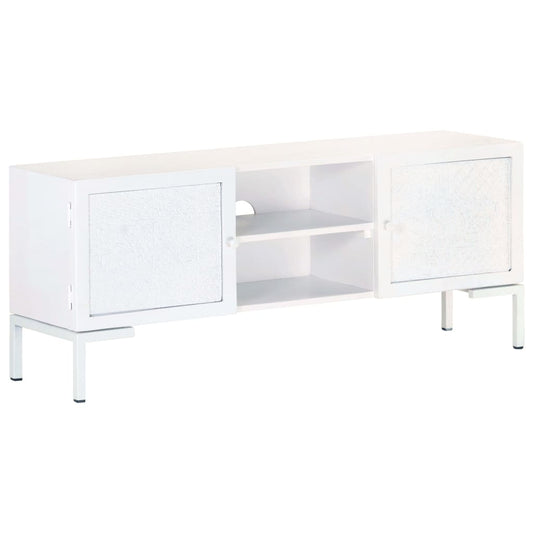 fehér tömör mangófa TV-szekrény 115 x 30 x 46 cm