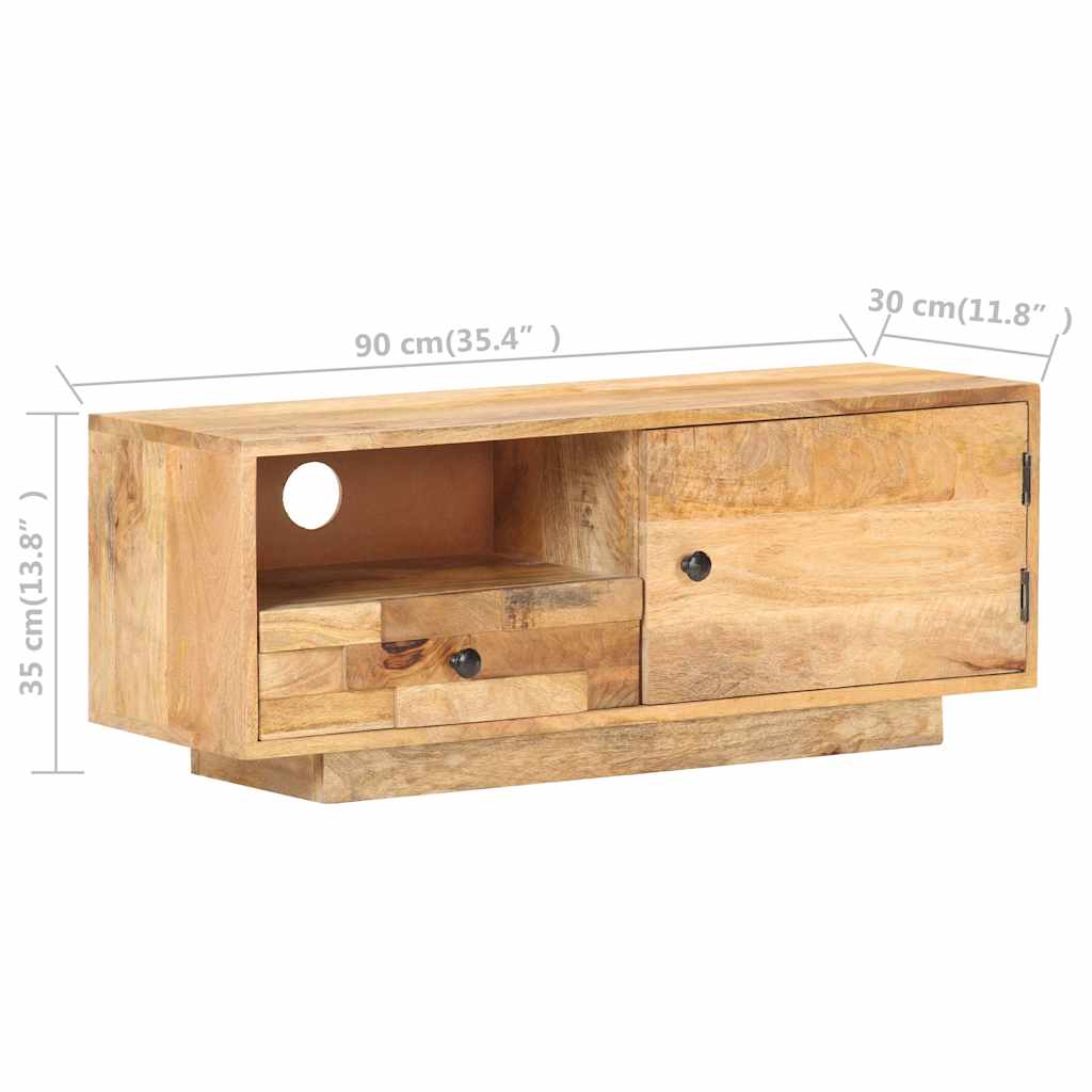 tömör mangófa TV-szekrény 90 x 30 x 35 cm