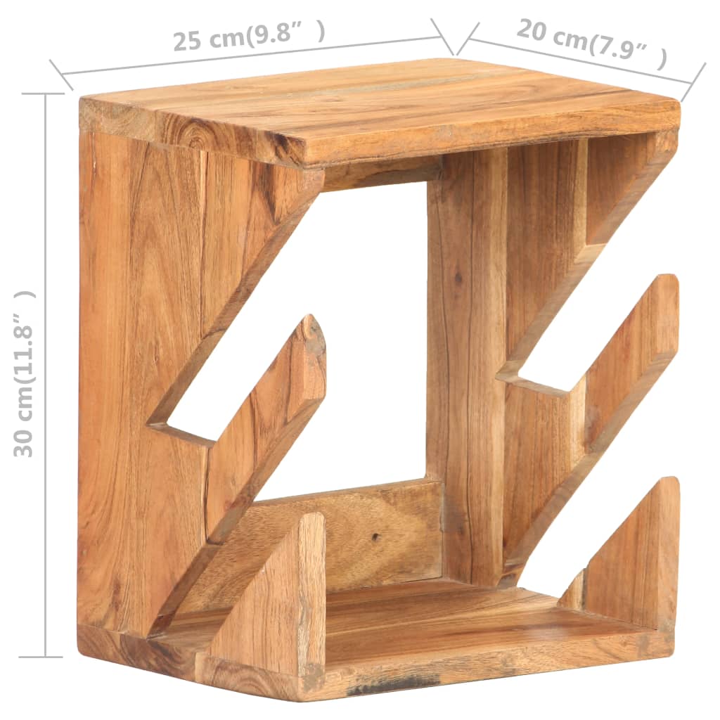 falra szerelhető tömör akácfa gördeszkatartó 25 x 20 x 30 cm