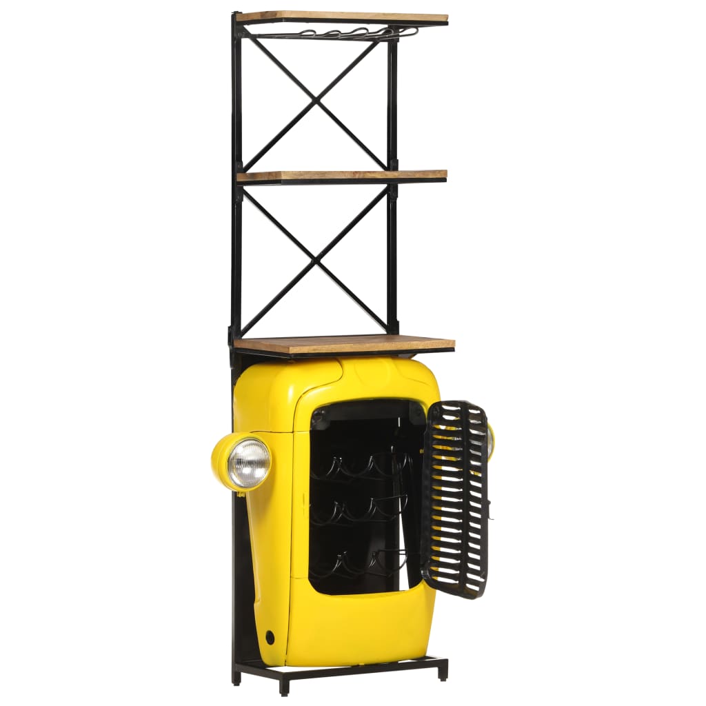sárga tömör mangófa traktor borszekrény 49 x 31 x 172 cm