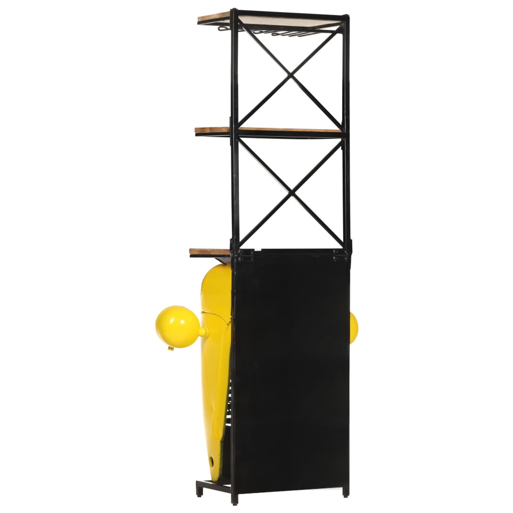 sárga tömör mangófa traktor borszekrény 49 x 31 x 172 cm