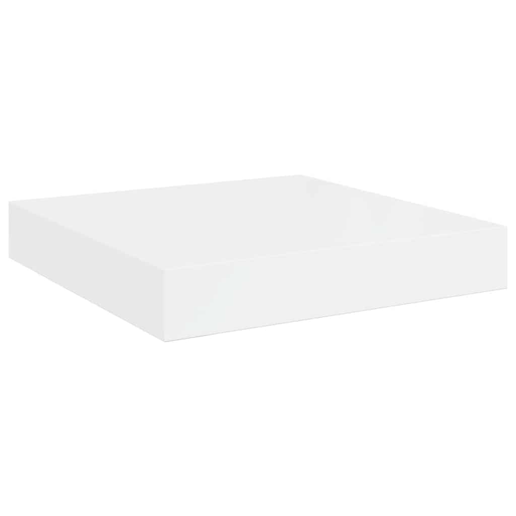 magasfényű fehér MDF lebegő fali polc 23 x 23,5 x 3,8 cm