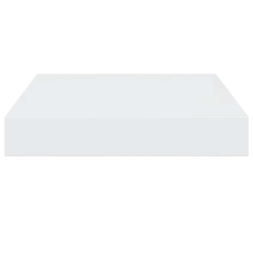 magasfényű fehér MDF lebegő fali polc 23 x 23,5 x 3,8 cm