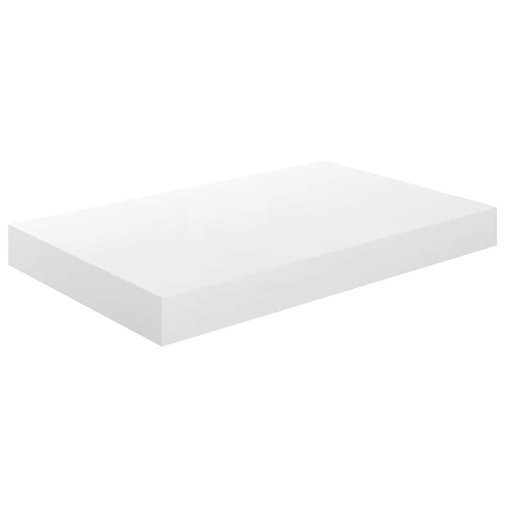magasfényű fehér MDF lebegő fali polc 40 x 23,5 x 3,8 cm