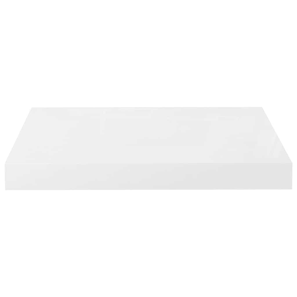 magasfényű fehér MDF lebegő fali polc 40 x 23,5 x 3,8 cm