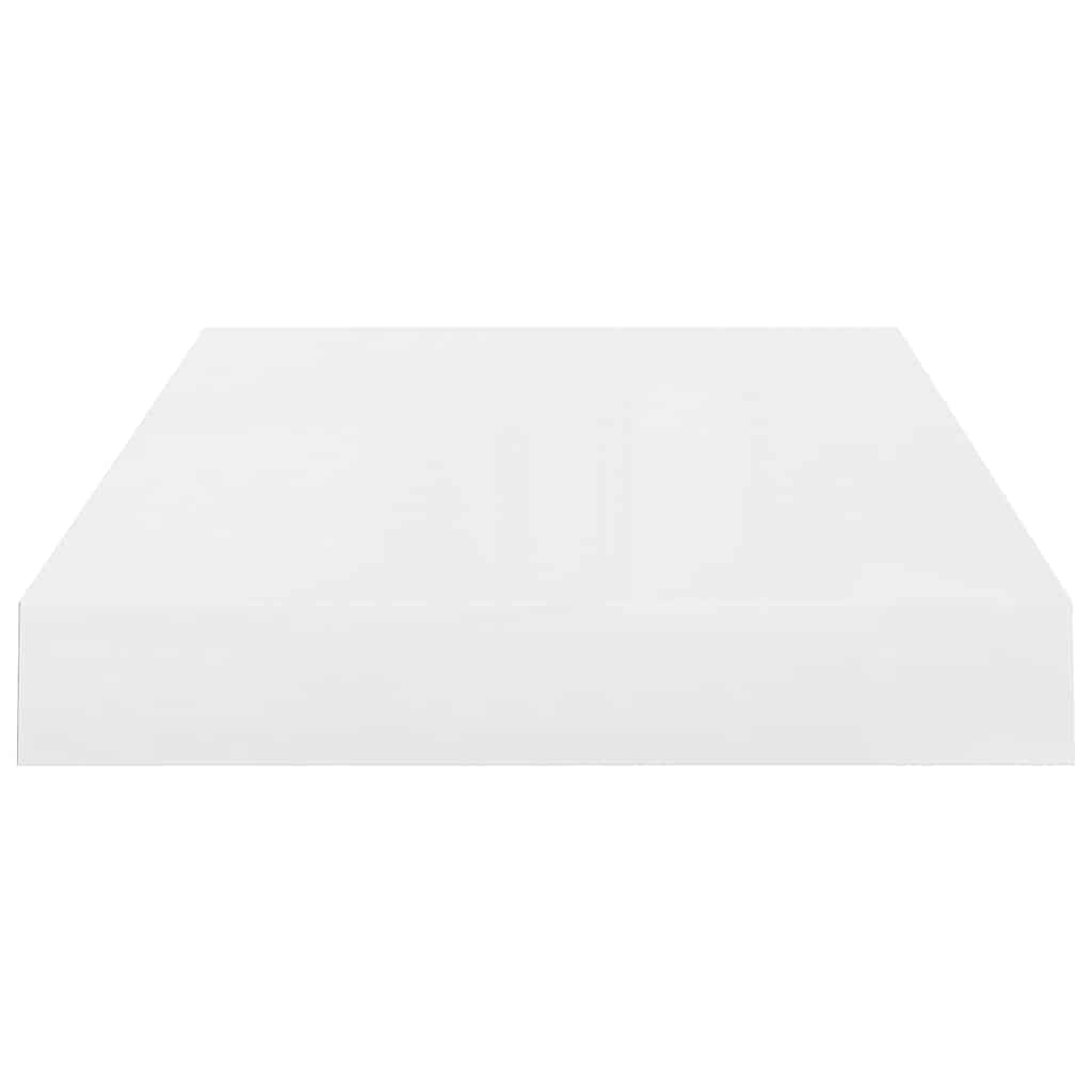 magasfényű fehér MDF lebegő fali polc 40 x 23,5 x 3,8 cm