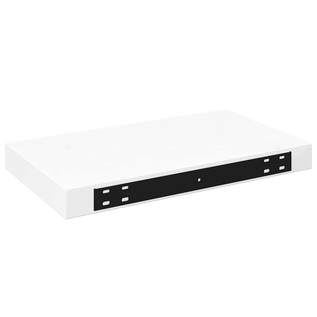 magasfényű fehér MDF lebegő fali polc 40 x 23,5 x 3,8 cm