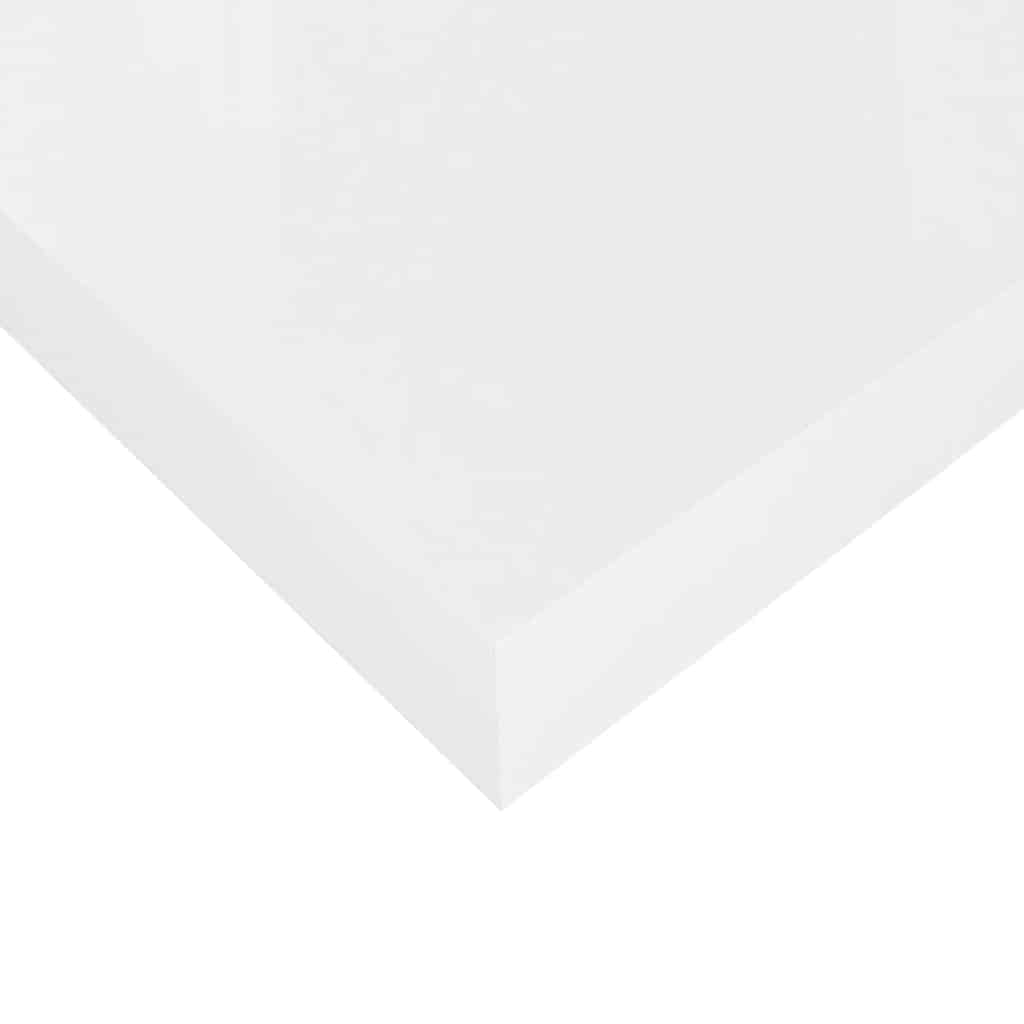magasfényű fehér MDF lebegő fali polc 40 x 23,5 x 3,8 cm