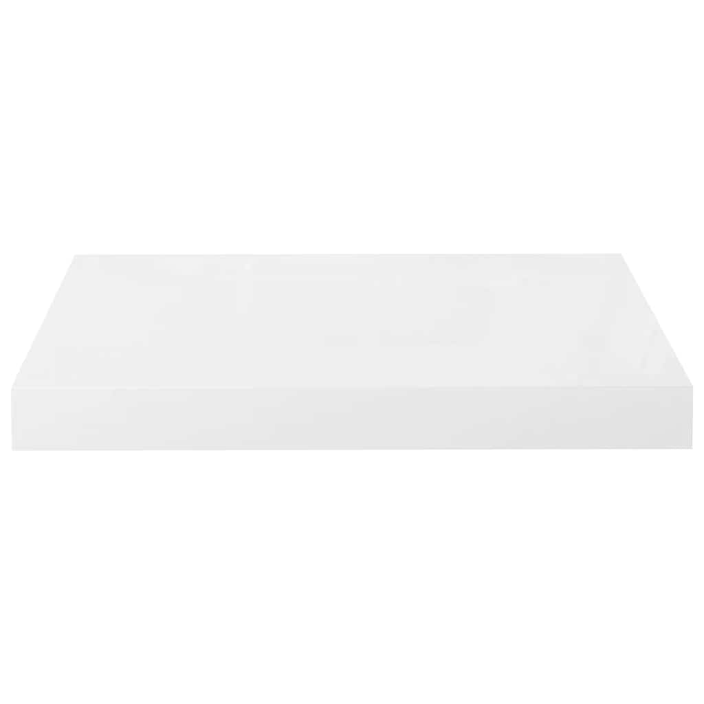 4 db magasfényű fehér MDF lebegő fali polc 40 x 23,5 x 3,8 cm