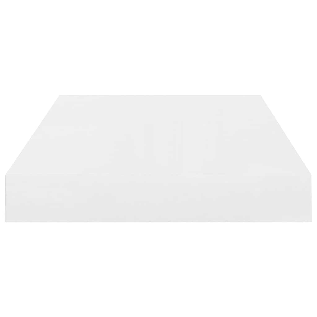 4 db magasfényű fehér MDF lebegő fali polc 40 x 23,5 x 3,8 cm