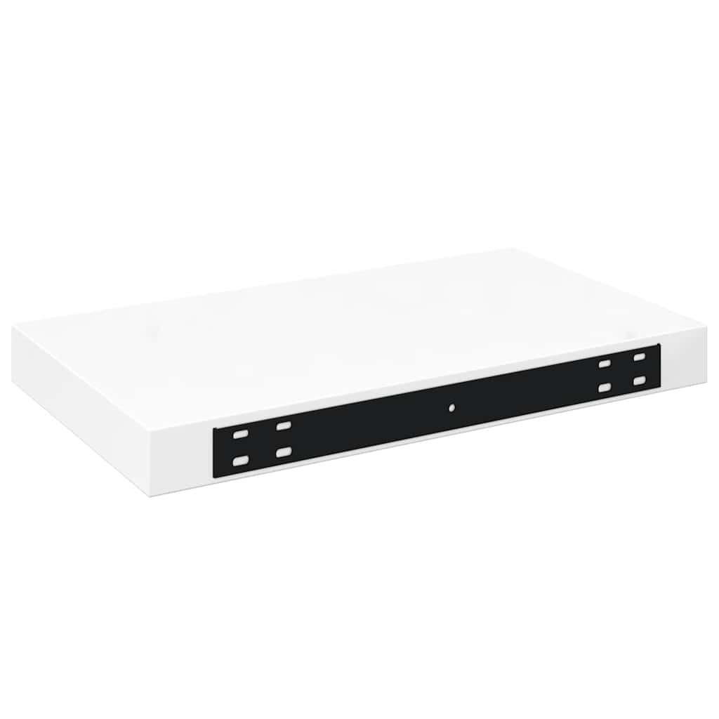 4 db magasfényű fehér MDF lebegő fali polc 40 x 23,5 x 3,8 cm