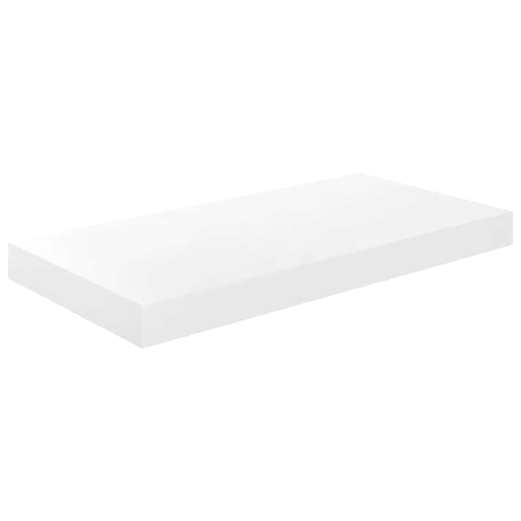magasfényű fehér MDF lebegő fali polc 50 x 23,5 x 3,8 cm