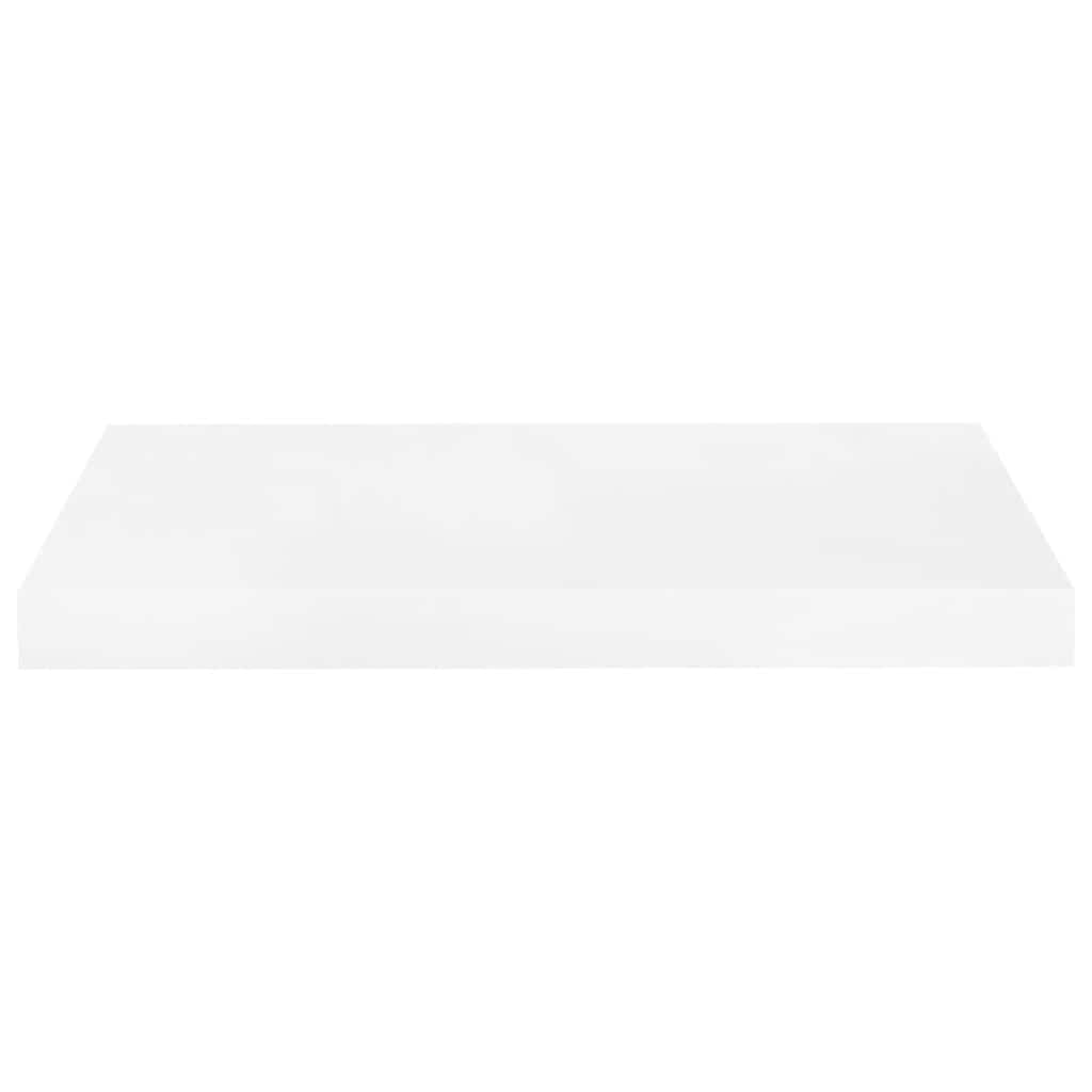 magasfényű fehér MDF lebegő fali polc 50 x 23,5 x 3,8 cm