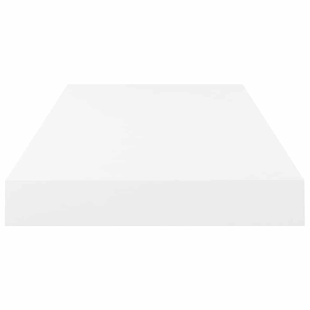 magasfényű fehér MDF lebegő fali polc 50 x 23,5 x 3,8 cm