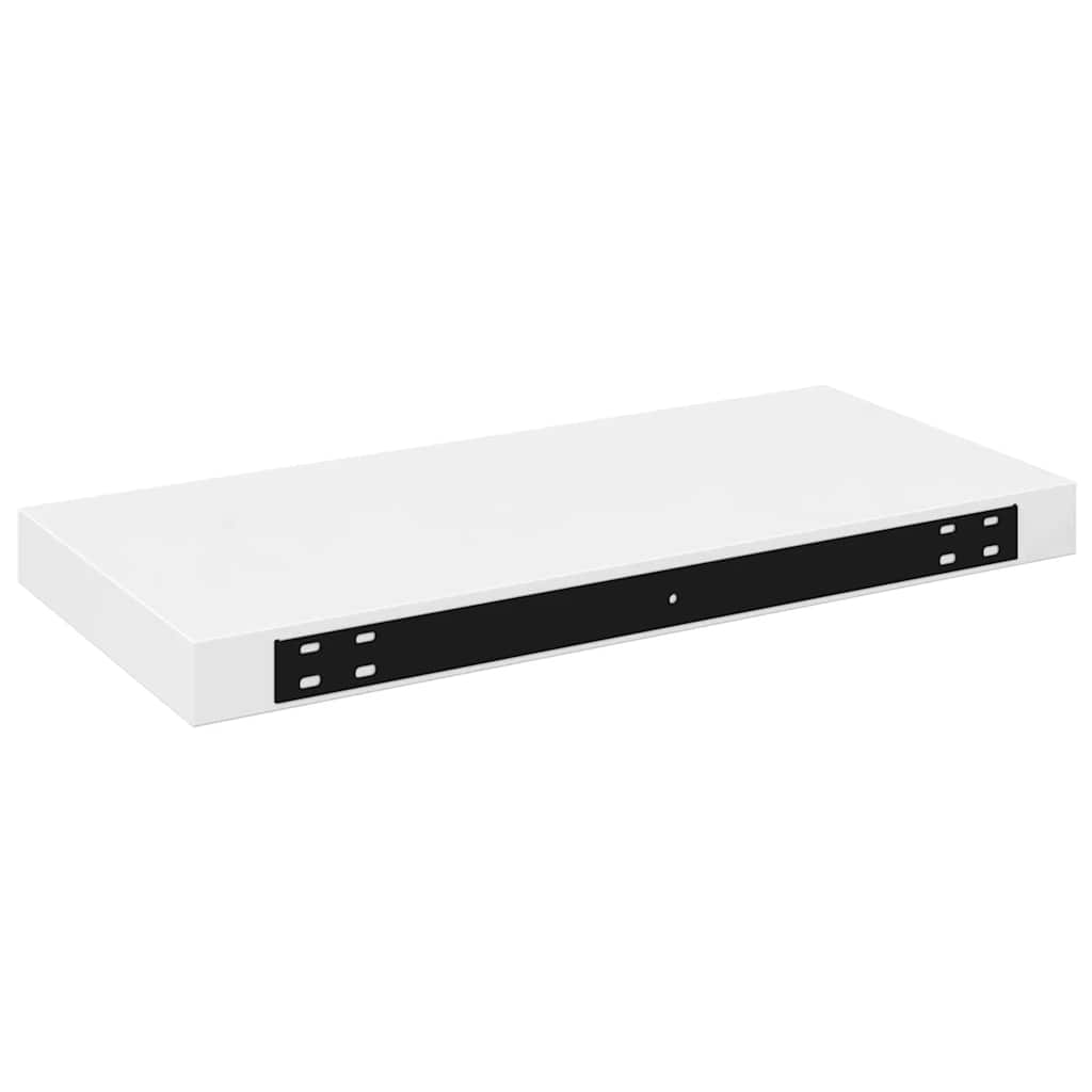 magasfényű fehér MDF lebegő fali polc 50 x 23,5 x 3,8 cm