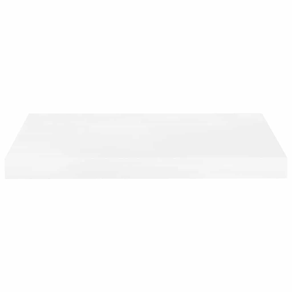 4 db magasfényű fehér MDF lebegő fali polc 50 x 23,5 x 3,8 cm