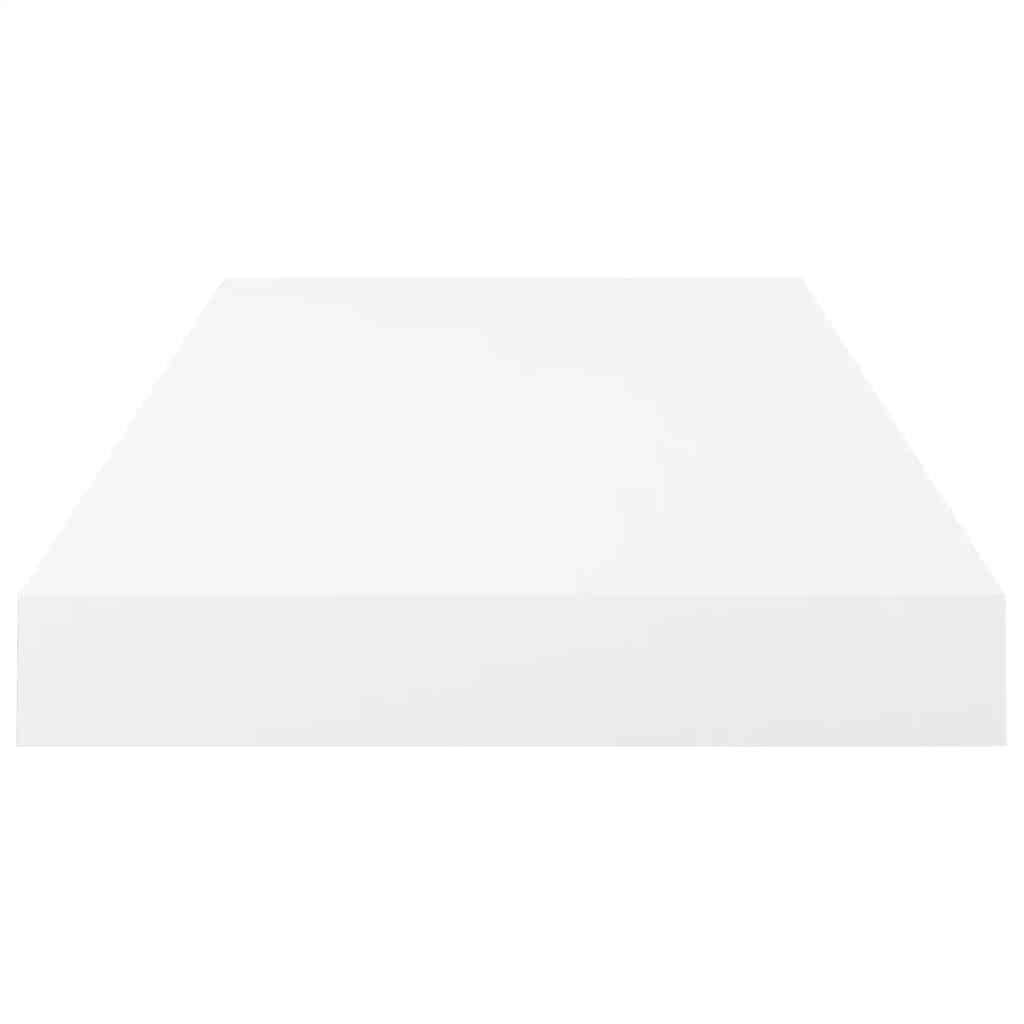 4 db magasfényű fehér MDF lebegő fali polc 50 x 23,5 x 3,8 cm